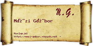 Mázi Gábor névjegykártya