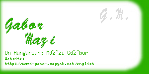 gabor mazi business card